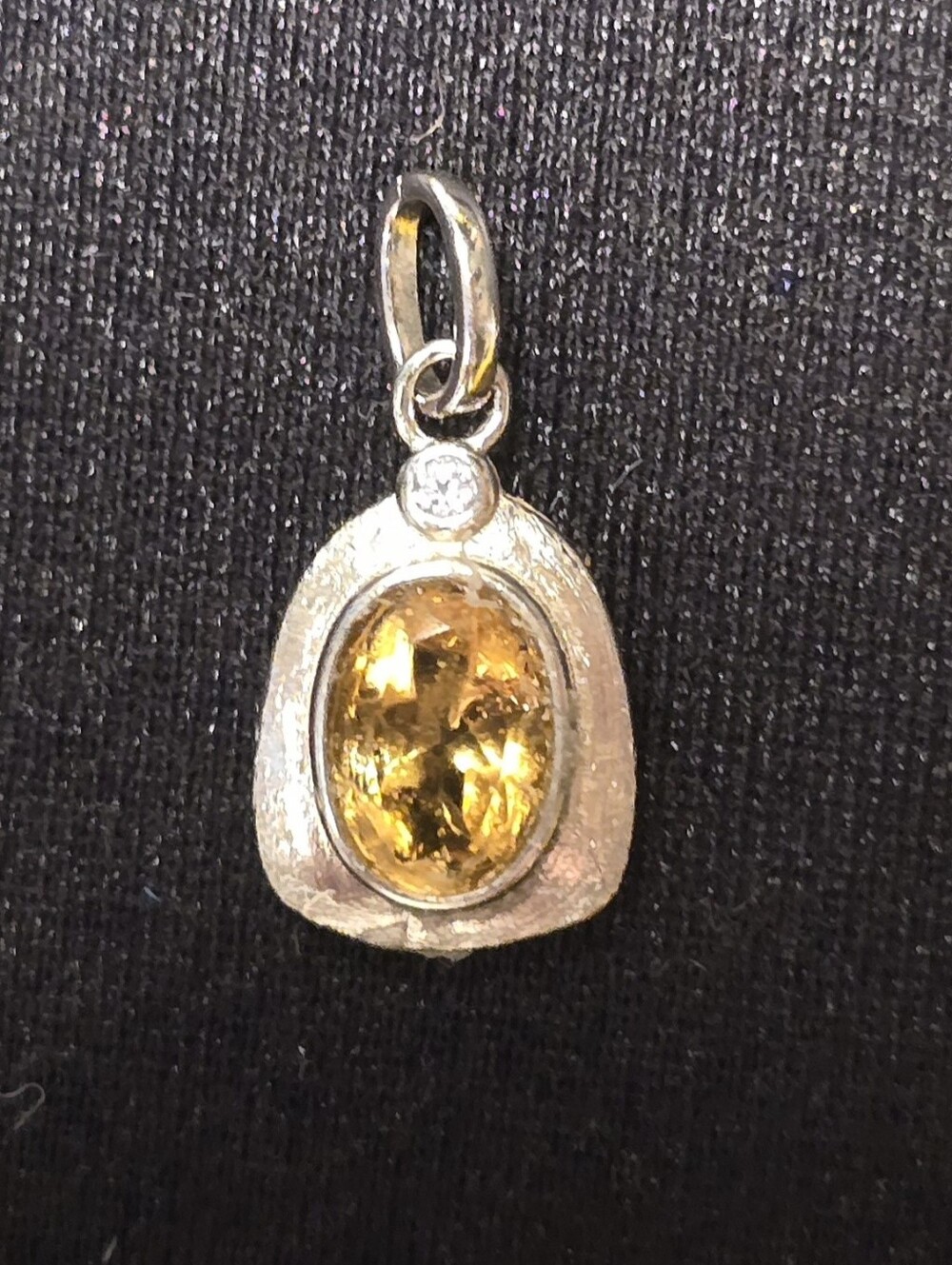 Oval Citrine Pendant in 925.Sterling Silver